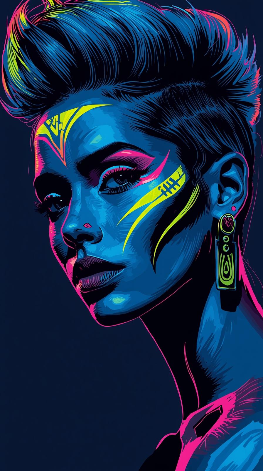 Neon Yüzler– Pop Art Kadın Portre Serisi 36 (Canlı Renkler ve Asi Duruş) Neon Yüzler– Pop Art Kadın Portre Serisi 36 (Canlı Renkler ve Asi Duruş)