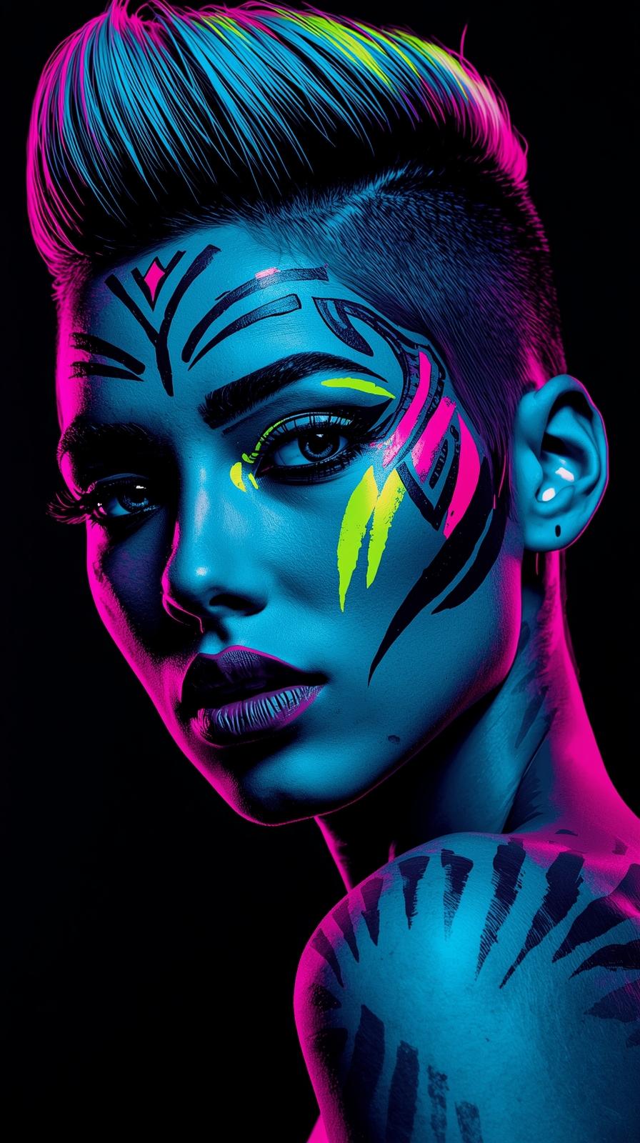 Neon Yüzler– Pop Art Kadın Portre Serisi 37 (Canlı Renkler ve Asi Duruş) Neon Yüzler– Pop Art Kadın Portre Serisi 37 (Canlı Renkler ve Asi Duruş)
