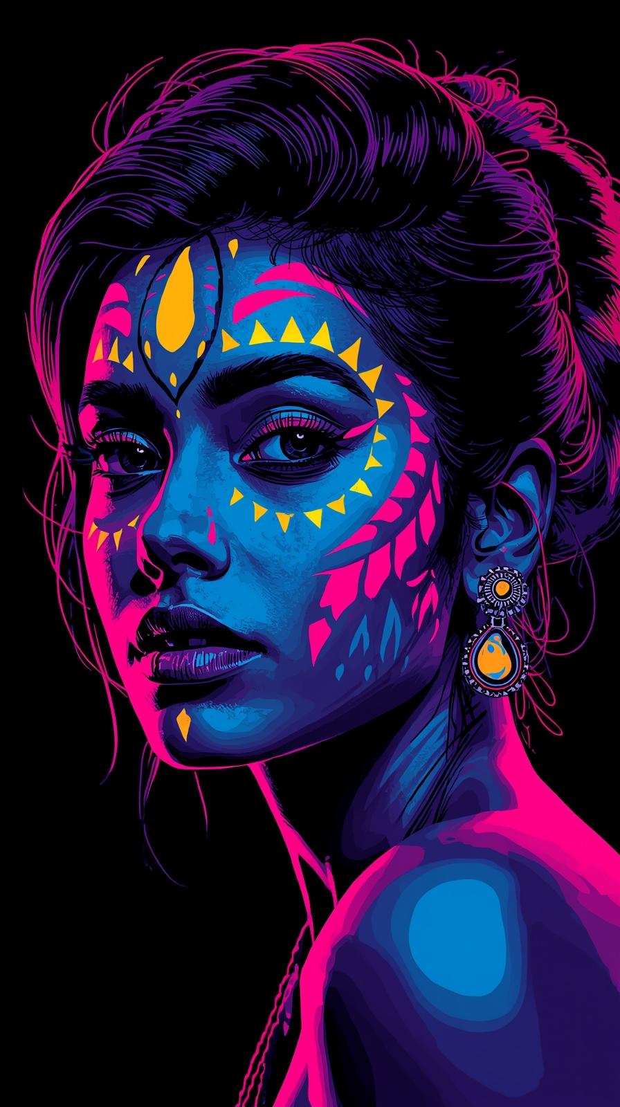 Neon Yüzler– Pop Art Kadın Portre Serisi 38 (Canlı Renkler ve Asi Duruş) Neon Yüzler– Pop Art Kadın Portre Serisi 38 (Canlı Renkler ve Asi Duruş)