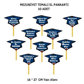 İlkokul Mezuniyet El Pankartı 10 Adet İlkokul Mezuniyet El Pankartı 10 Adet