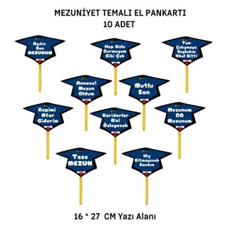 Mezuniyet El Pankartı 10 Adet  01