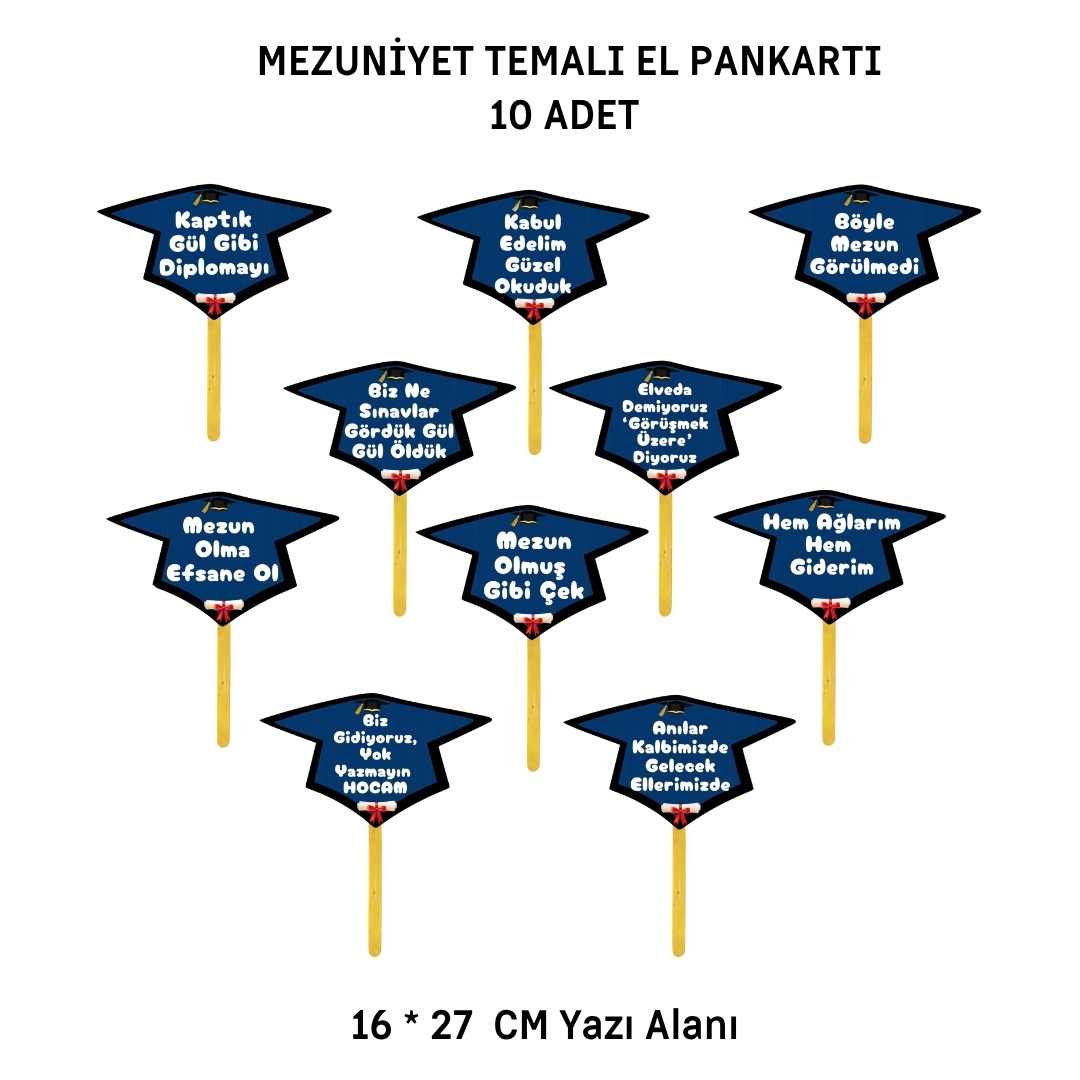 Mezuniyet El Pankartı 10 Adet  02
