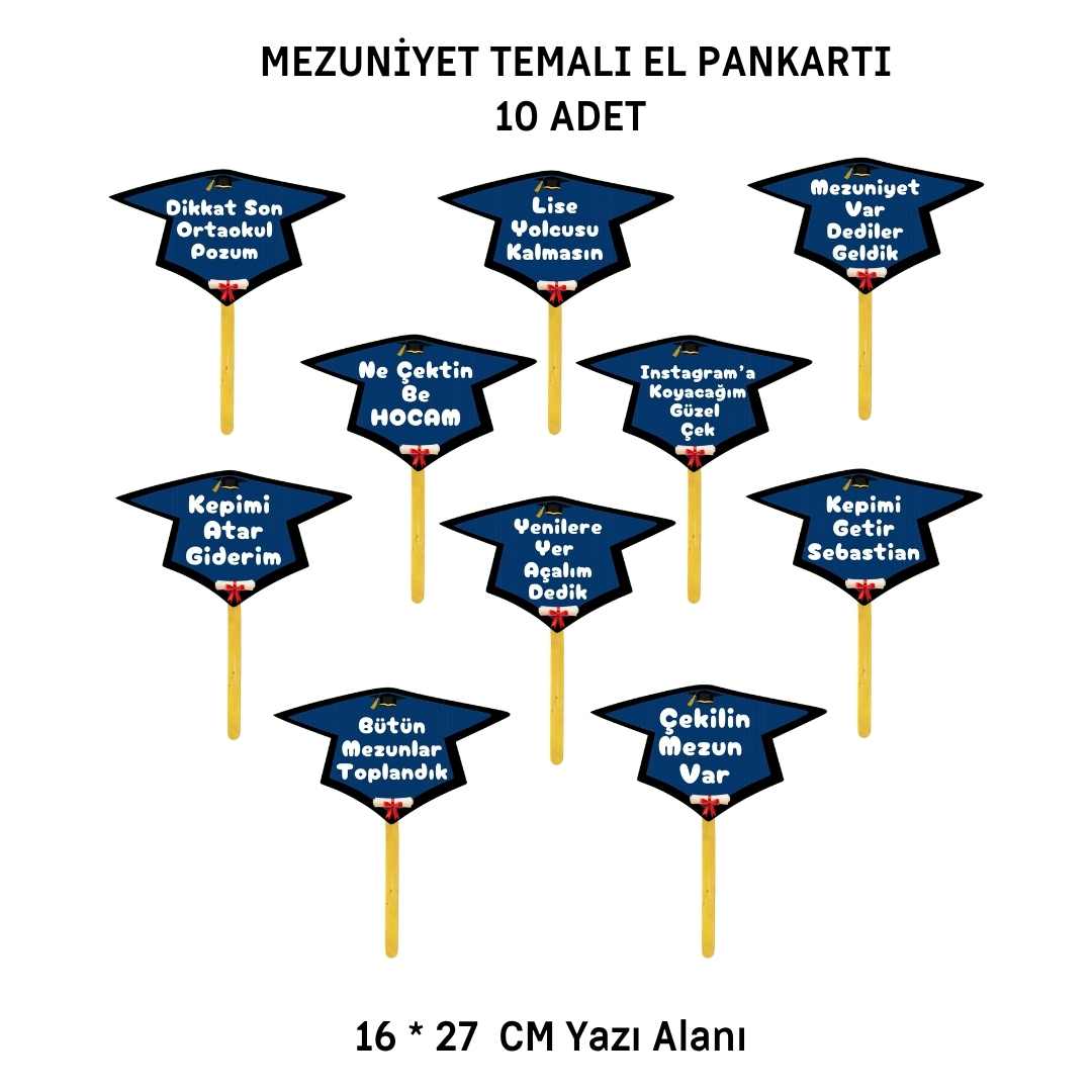 Ortaokul Mezuniyet El Pankartı 10 Adet 03 Ortaokul Mezuniyet El Pankartı 10 Adet 03