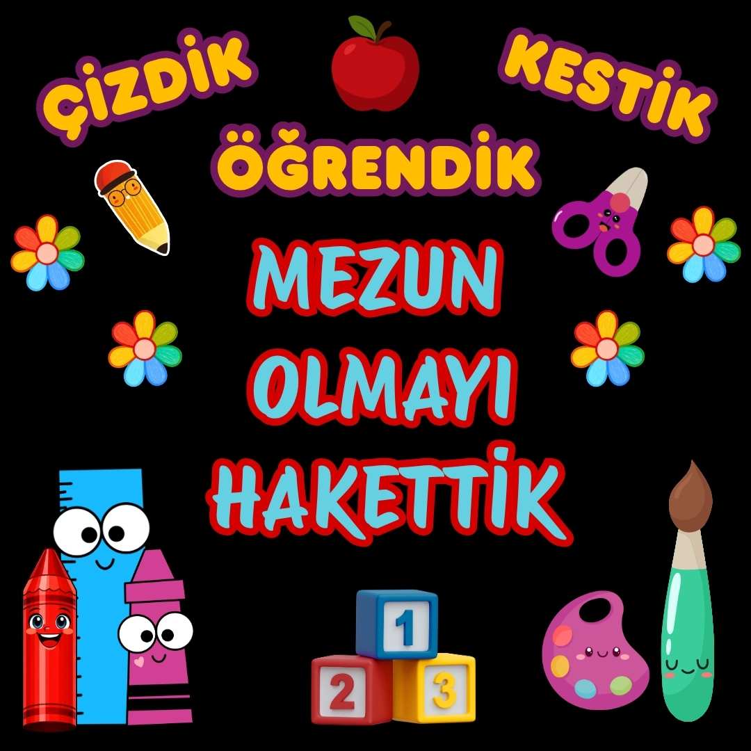 Mezuniyet Temalı Renkli Okul Panosu Figür Seti | Hazır Kesim Sınıf Süsü 01