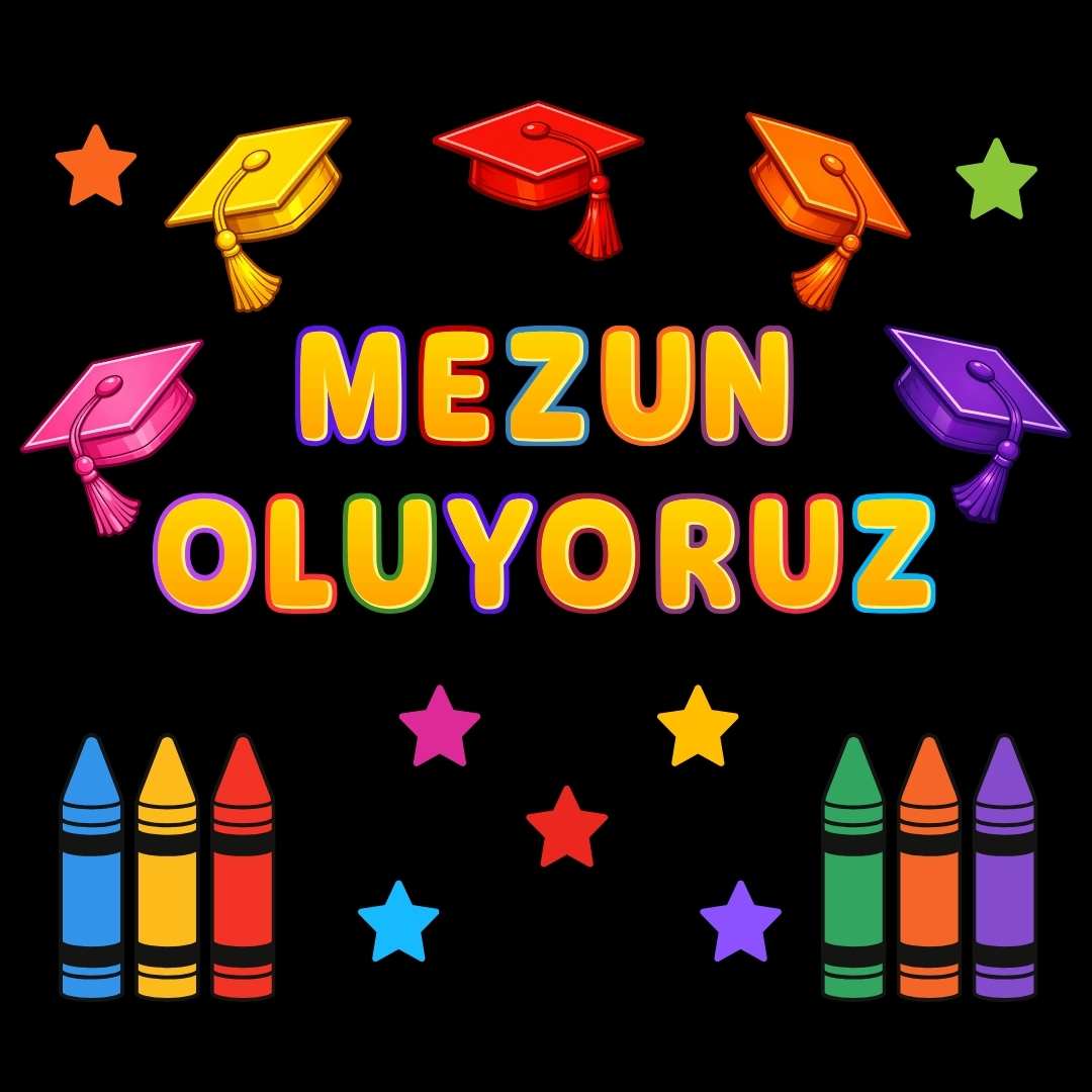 Mezuniyet Temalı Renkli Okul Panosu Figür Seti | Hazır Kesim Sınıf Süsü 03
