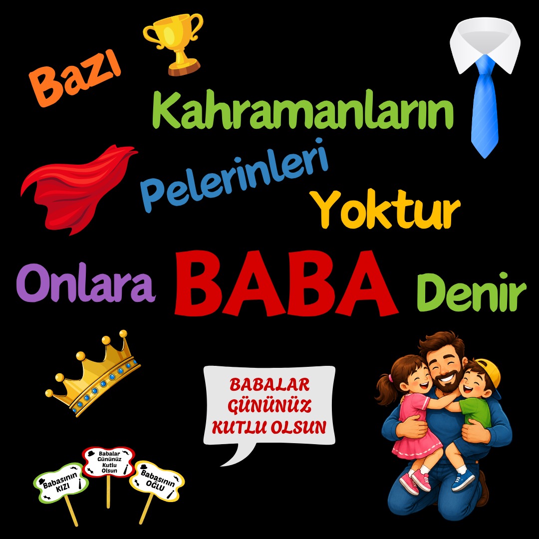 Babalar Günü Temalı Renkli Okul Panosu Figür Seti | Hazır Kesim Sınıf Süsü 02