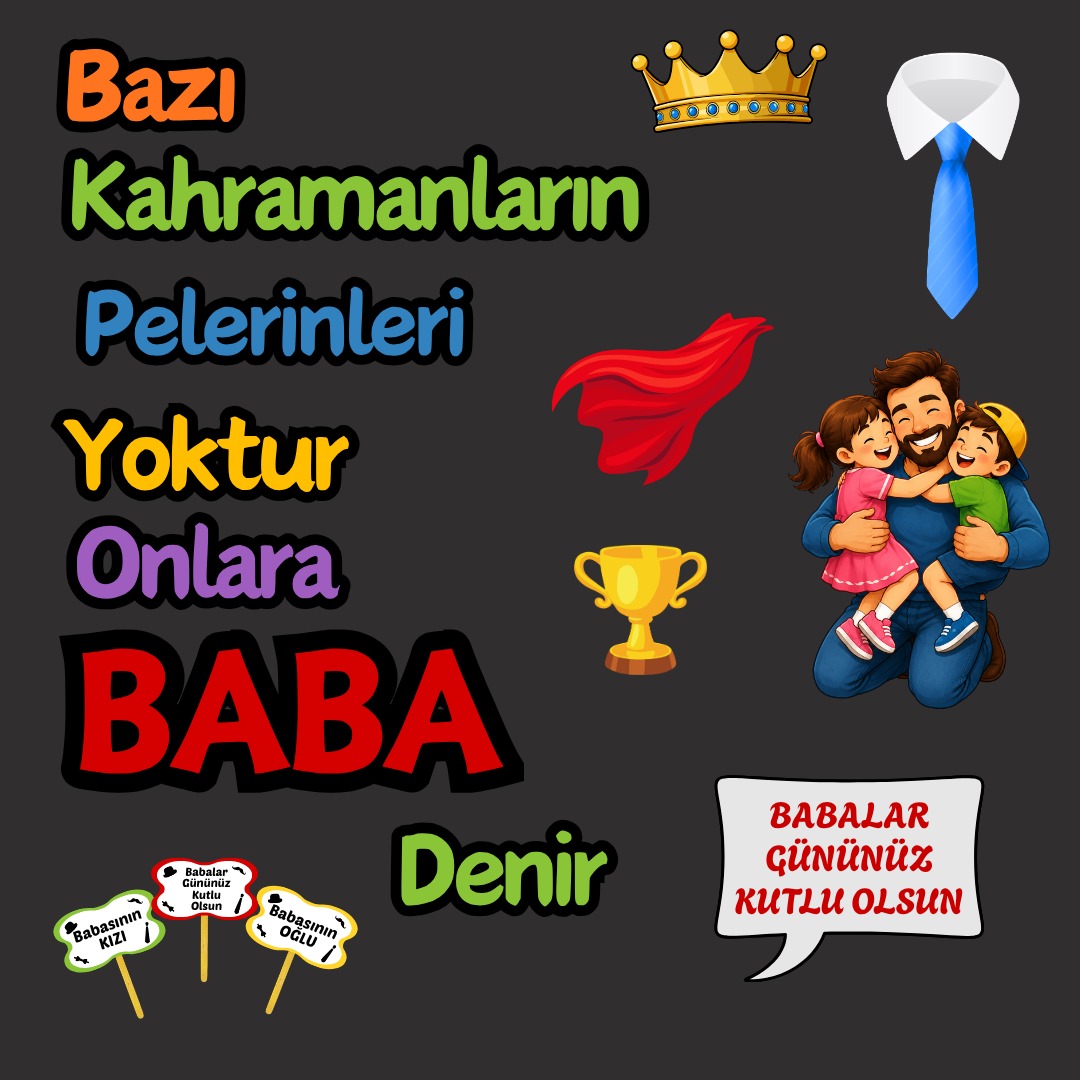 Babalar Günü Temalı Renkli Okul Panosu Figür Seti | Hazır Kesim Sınıf Süsü 02