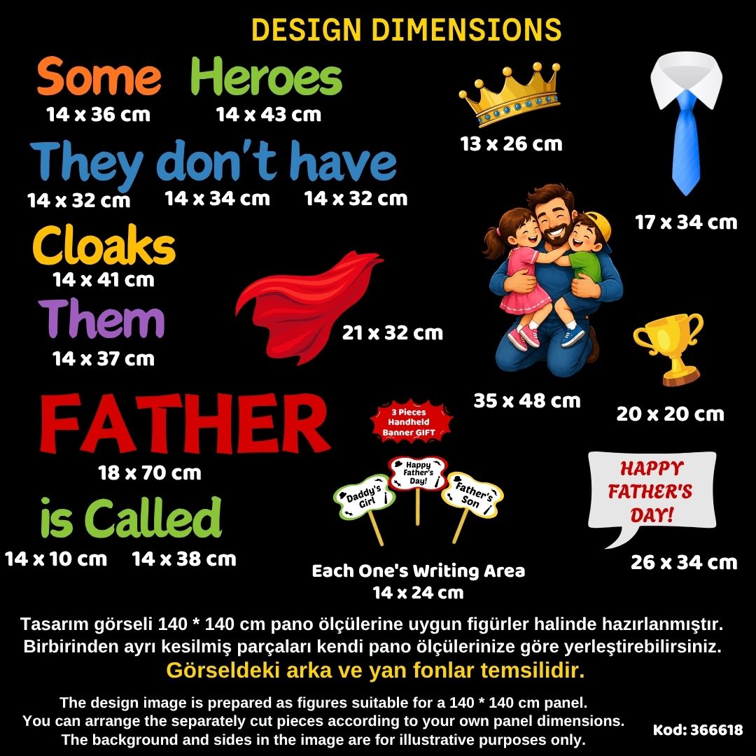 Father's Day Themed Colorful School Bulletin Board Figurine Set | Pre-cut Classroom Decoration 02 Father's Day Themed Colorful School Bulletin Board Figurine Set | Pre-cut Classroom Decoration 02