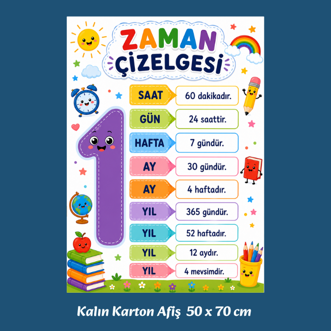 ZAMAN ÇİZELGESİ KARTON AFİŞ 50 x 70 cm