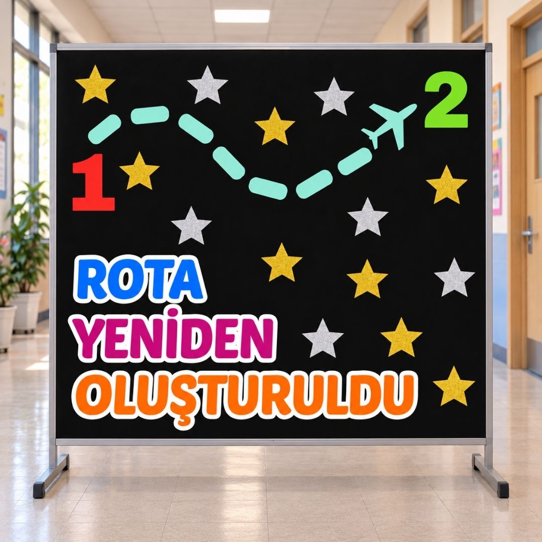 ROTA YENİDEN OLUŞTULDU 1-2 Okul Panosu Hazır Kesim Figür Seti