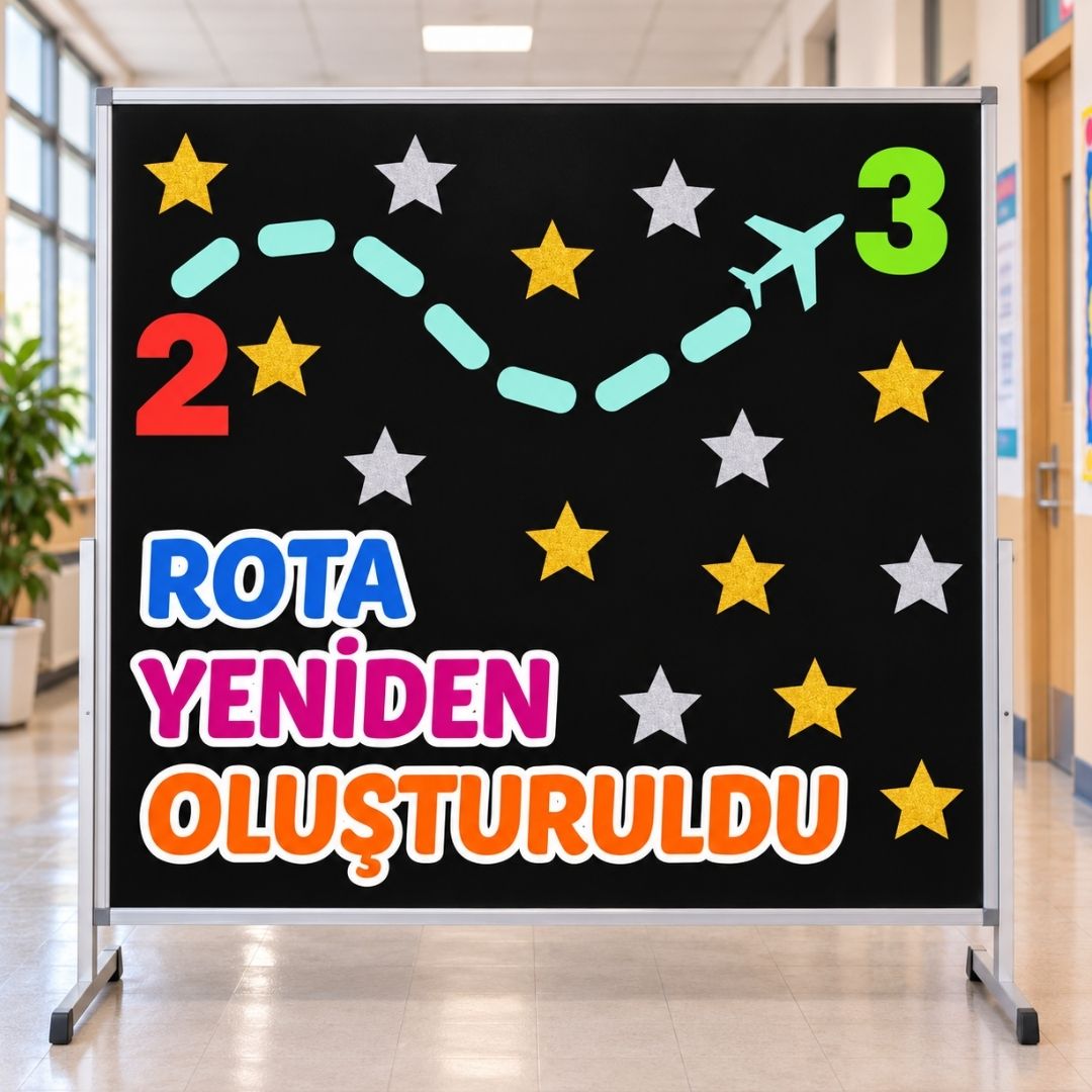 ROTA YENİDEN OLUŞTULDU 2-3 Okul Panosu Hazır Kesim Figür Seti