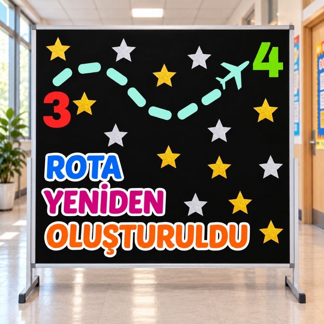 ROTA YENİDEN OLUŞTULDU 3-4 Okul Panosu Hazır Kesim Figür Seti