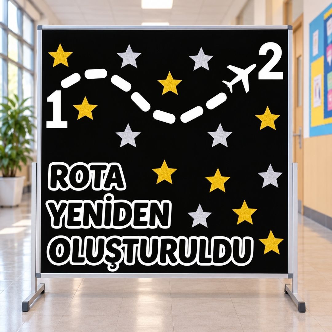 ROTA YENİDEN OLUŞTULDU V2 1-2 Okul Panosu Hazır Kesim Figür Seti