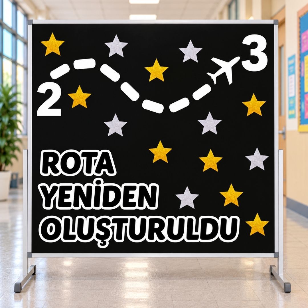 ROTA YENİDEN OLUŞTULDU V3 2-3 Okul Panosu Hazır Kesim Figür Seti