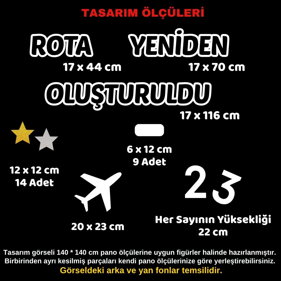 ROTA YENİDEN OLUŞTULDU V3 2-3 Okul Panosu Hazır Kesim Figür Seti