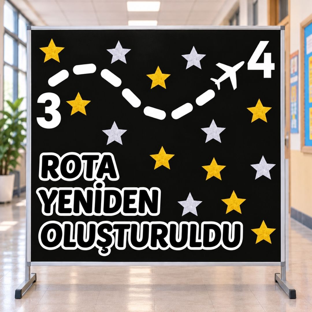 ROTA YENİDEN OLUŞTULDU V4 3-4 Okul Panosu Hazır Kesim Figür Seti