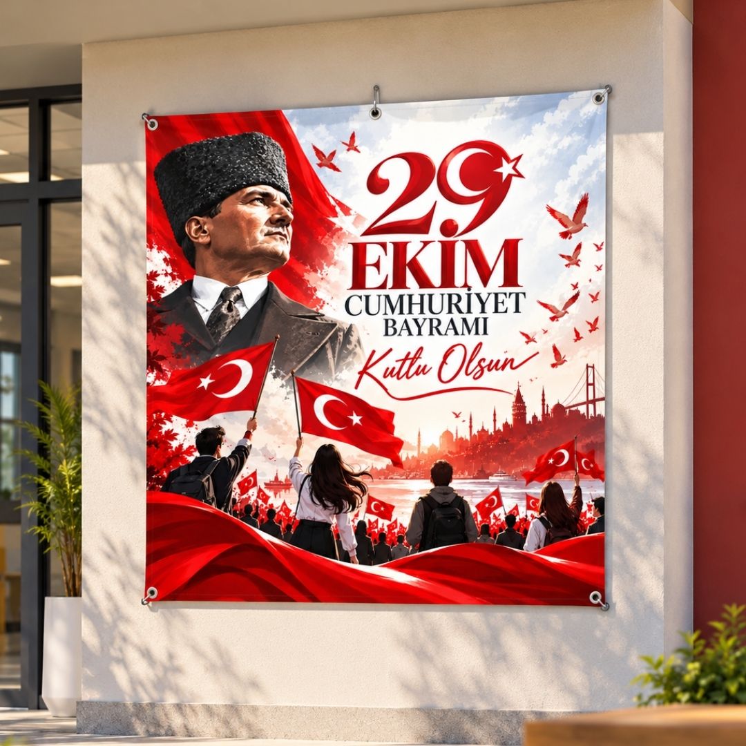 29 EKİM CUMHURİYET BAYRAMI 160X160 CM VİNİL AFİŞ 05
