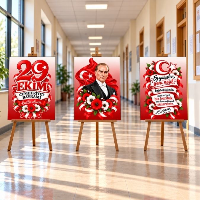 29 EKİM 48 x 68 cm MUKAVVA AFİŞ SETİ 3'LÜ