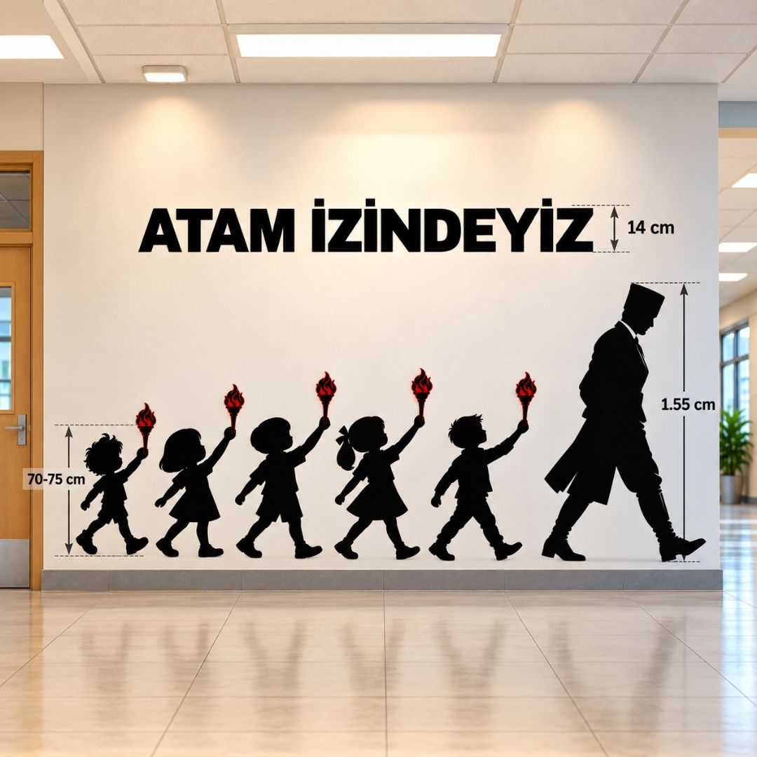 ATATÜRK ve ÇOCUKLAR SİYAH SİLÜET PANO SETİ