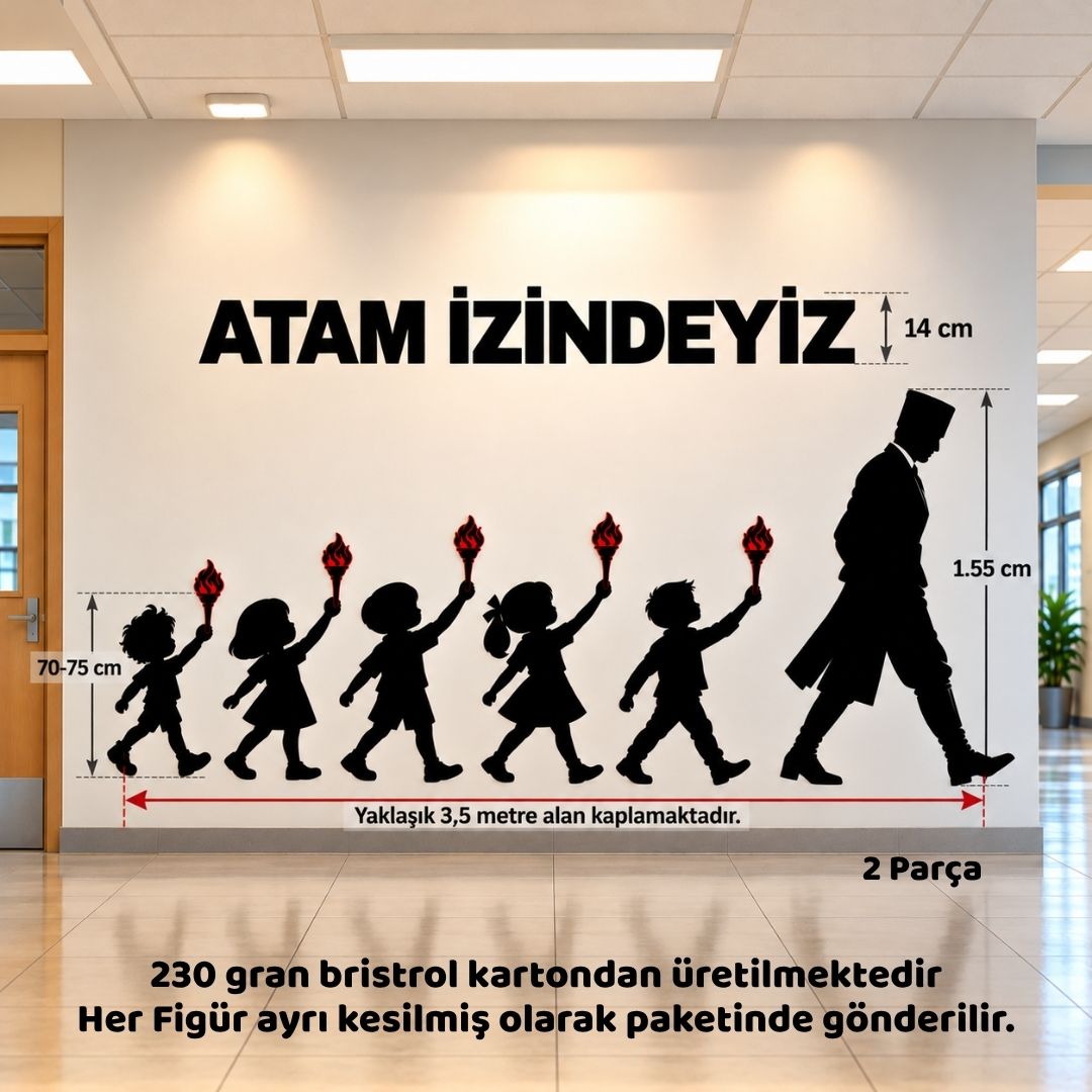 ATATÜRK ve ÇOCUKLAR SİYAH SİLÜET PANO SETİ ATATÜRK ve ÇOCUKLAR SİYAH SİLÜET PANO SETİ