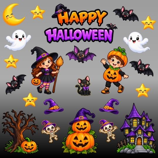 HAPPY HALLOWEEN TEMALI Hazır Fügür Kesim Pano Süsü