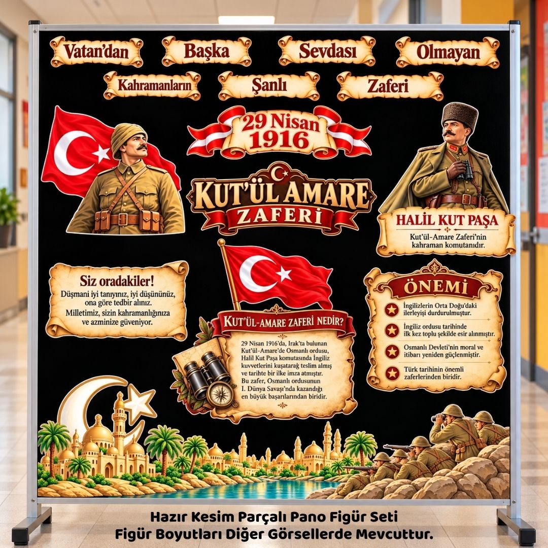 KUT'ÜL AMARE ZAFERİ Hazır Fügür Kesim Pano Süsü 