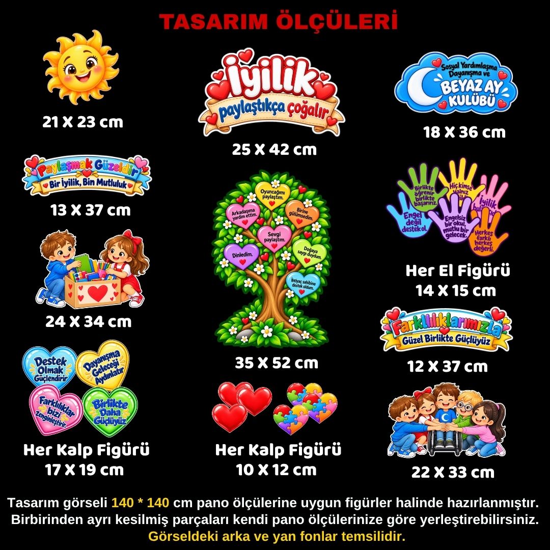 BEYAZ AY KULÜBÜ Hazır Fügür Kesim Pano Süsü 