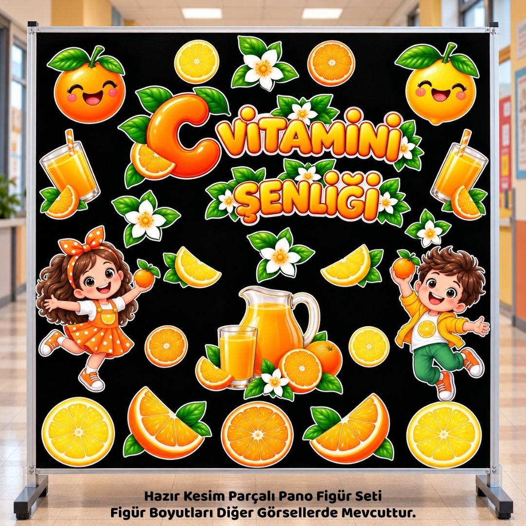 C VİTAMİNİ ŞENLİĞİ Hazır Fügür Kesim Pano Süsü 