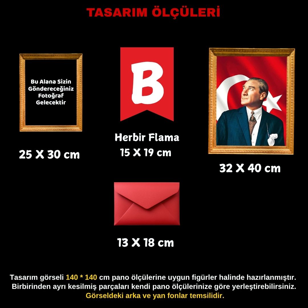24 KASIM ÖĞRETMENLER GÜNÜ Kişiye Özel Hazır Fügür Kesim Pano Süsü Zarflı
