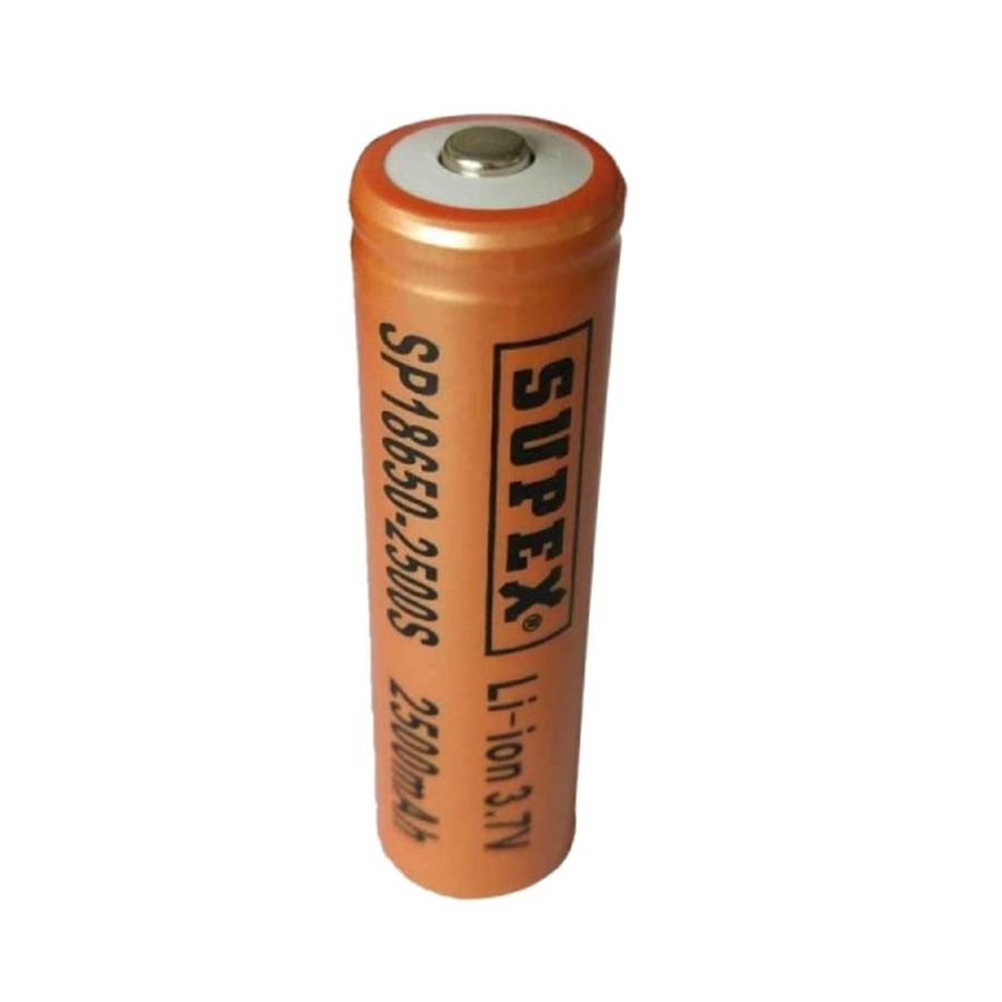 SUPEX 18650-2500S SARJLI 3.7 V-2500 MAH LITYUM PIL TIRNAKLI