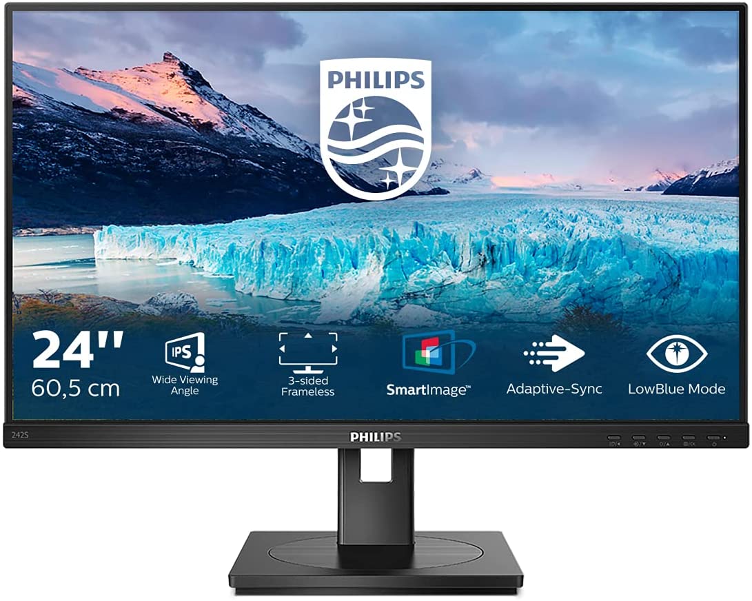 PHILIPS 242S1AE-00 23.8" IPS 1920x1080 4ms 75Hz HDMI DP VGA DVI-D Monitör