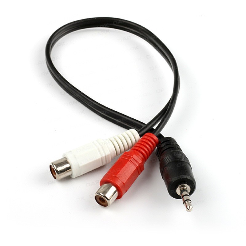 DARK 3.5MM STEREO ERKEK - 2 X RCA DISI (ANALOG SES) DONUSTURUCU KABLO