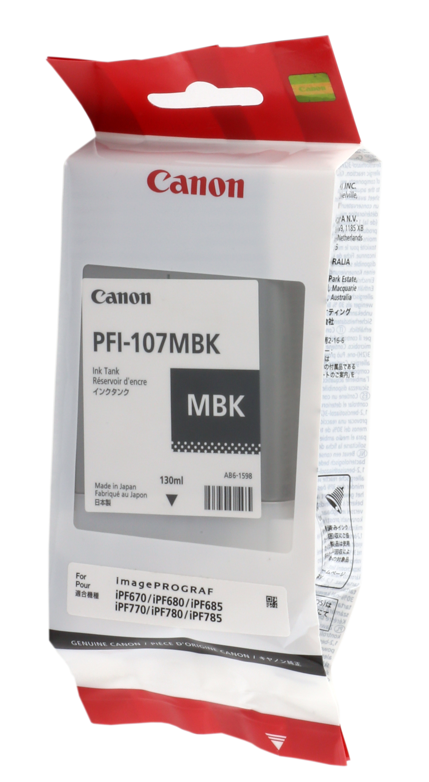 CANON PFI-107MBK MATTE BLACK MAT SIYAH PLOTTER KARTUS IPF770-775