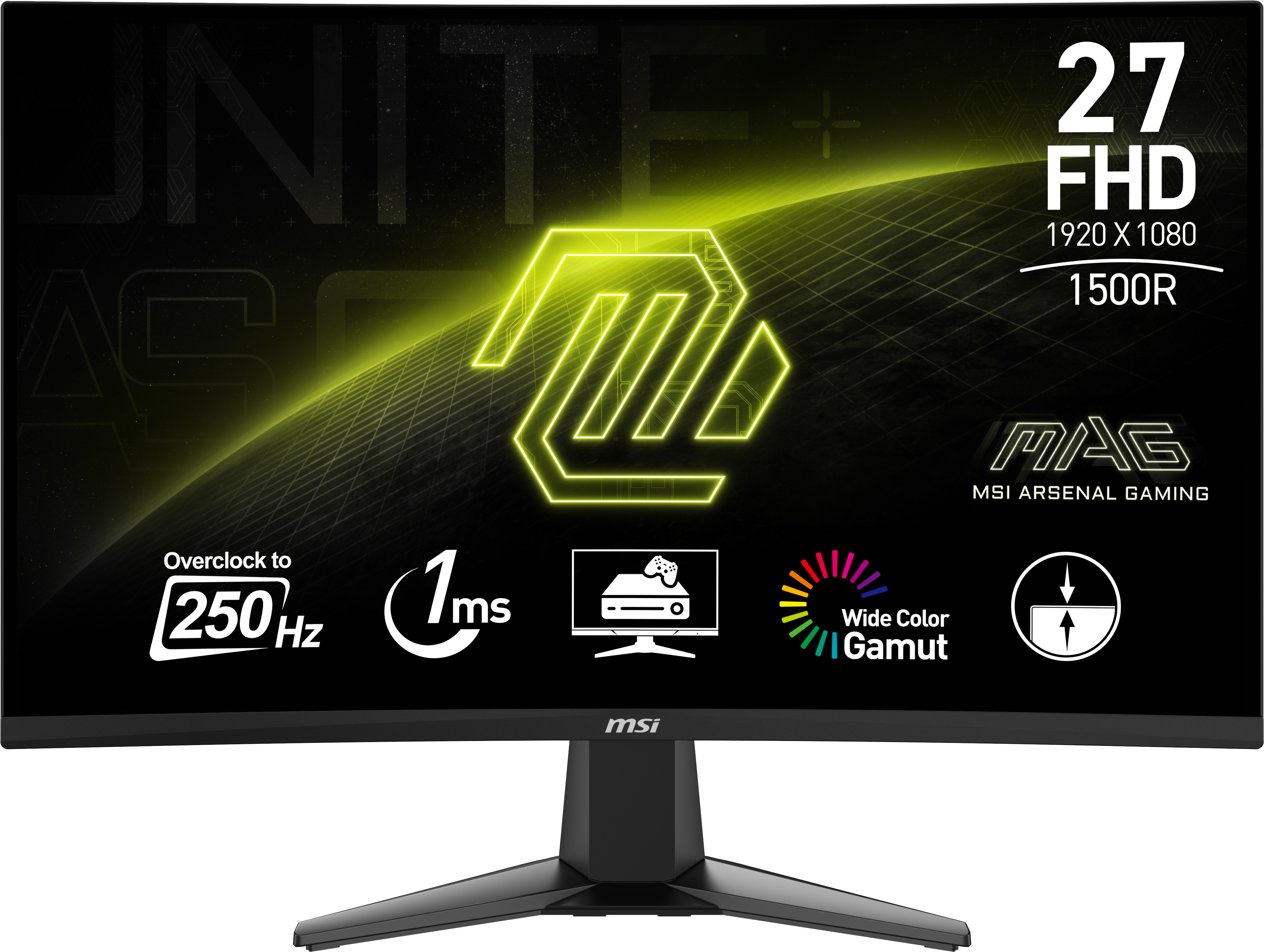 MSI 27 MAG 27C6X 1920x1080 (FHD) 16:9 CURVE 1500R VA 250HZ(OC) 1MS ADAPTIVE-SYNC GAMING MONITOR