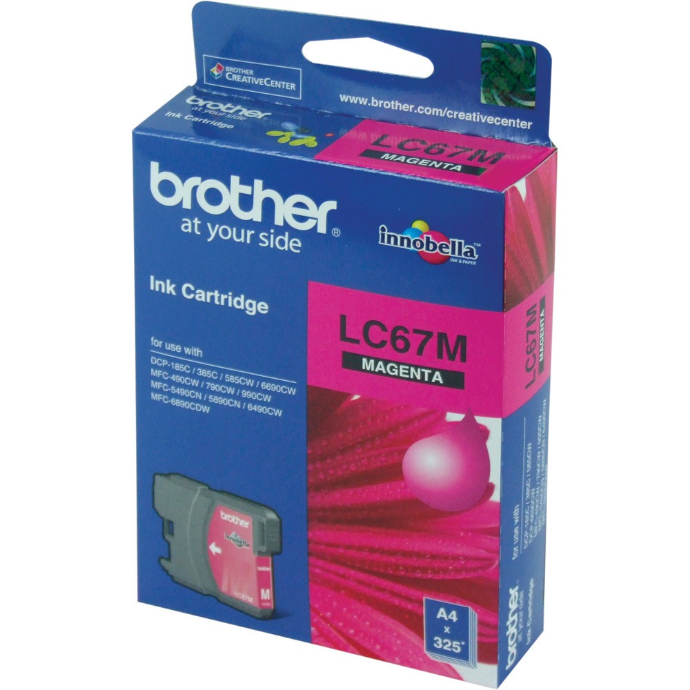 BROTHER LC-67M MAGENTA KIRMIZI 325 SAYFA KARTUS DCP-185-385 MFC-490-615-790-795-990-5490-5890-6490-6