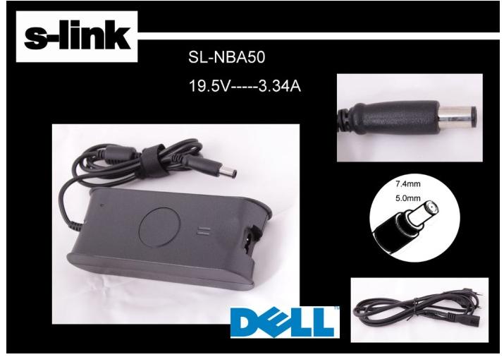 S-LINK SL-NBA50 19.5V 3.34A 7.4-5.0 NOTEBOOK ADAPTORU