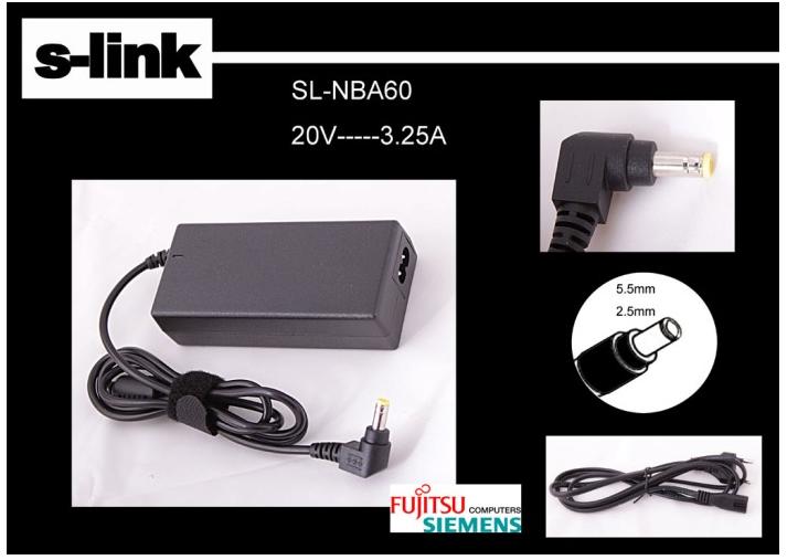 S-LINK SL-NBA60 20V 3.25A 5.5-2.5 NOTEBOOK ADAPTORU