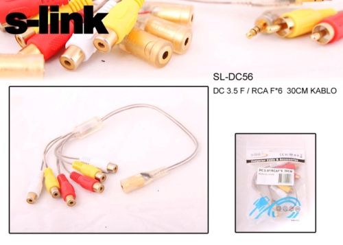 S-LINK SL-DC56 3.5MM STEREO 6LI SES COKLAYICI