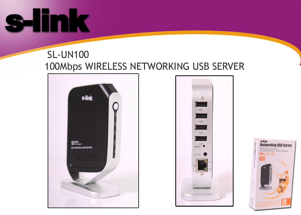 S-LINK SN-UN100 100MHPS WRLS NETWORKING USB SERVER