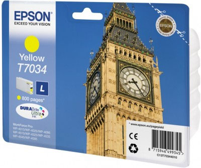 EPSON T7034 YELLOW SARI 800 SAYFA MUREKKEP KARTUS T70344010