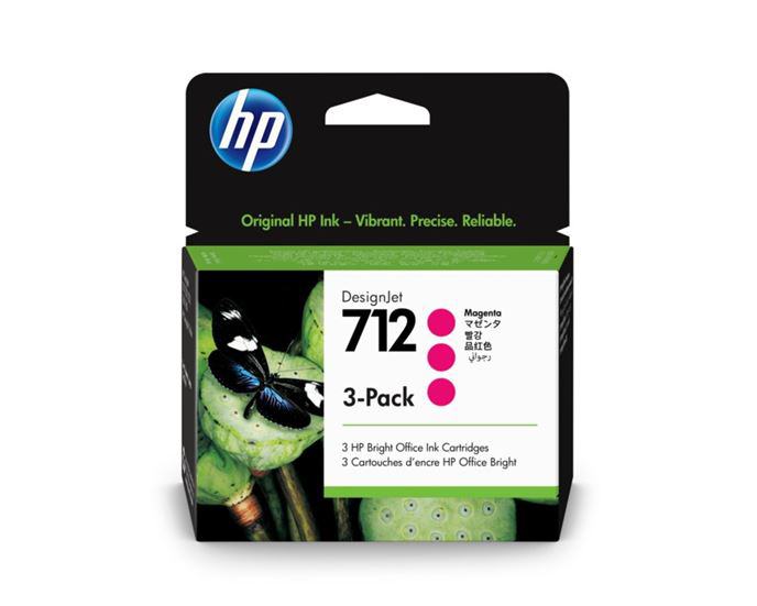 HP 3ED78A (712) KIRMIZI 29ML 3 PACKS GENIS FORMAT MUREKKEP KARTUS