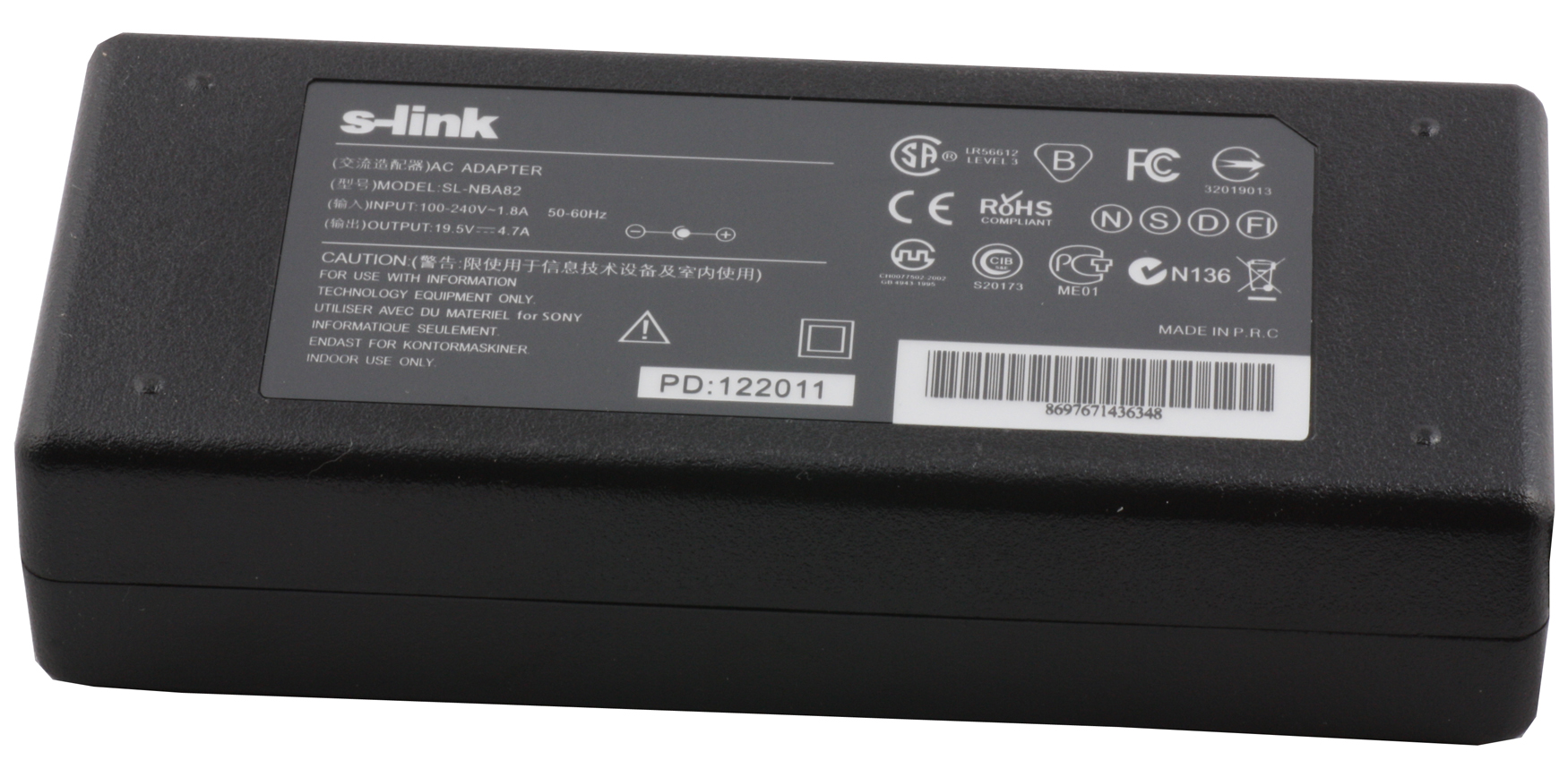 S-LINK SL-NBA82 90W 19.5V 4.7A 6.0-4.4 NOTEBOOK ADAPTORU