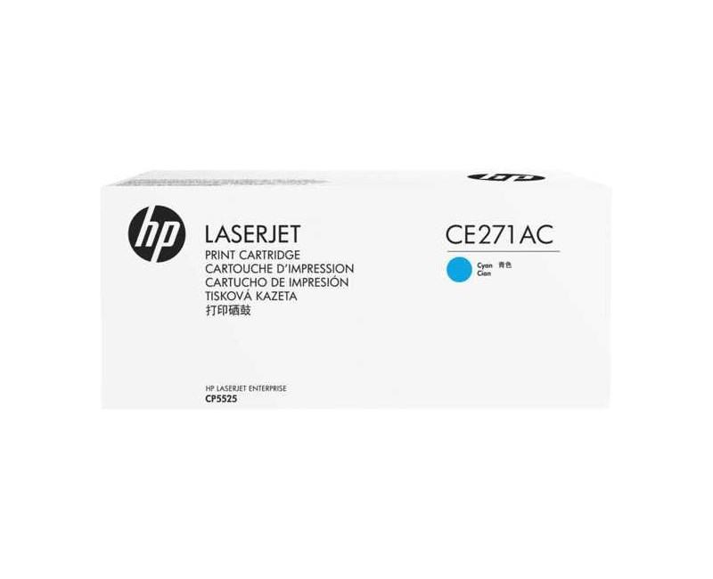 HP CE271AC SOZLESMELI MAVI RENKLI TONER 650A