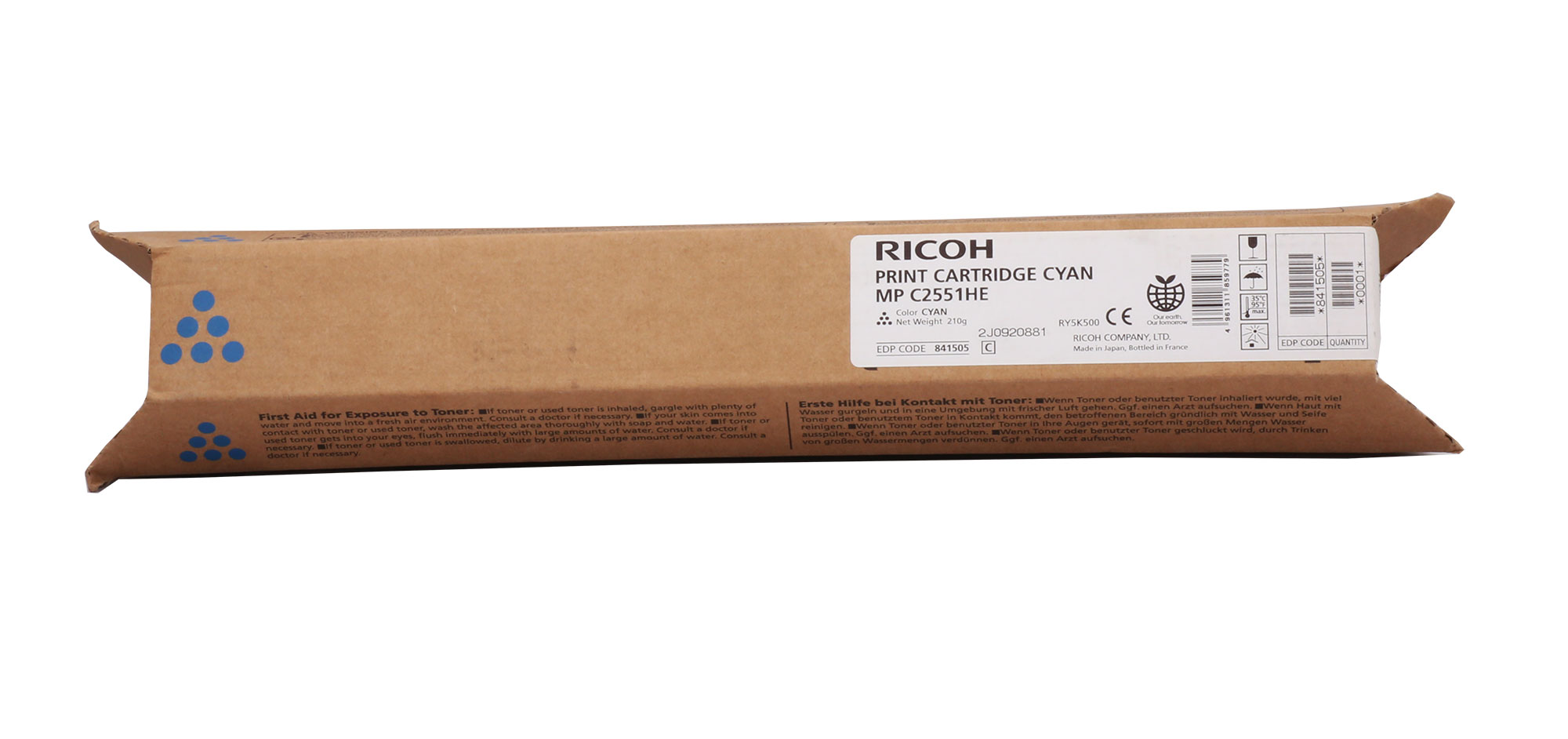 RICOH MP C2551 CYAN MAVI ORJINAL FOTOKOPI TONERI MP C2030-2050-2051-2530-2550 9.500 SAYFA