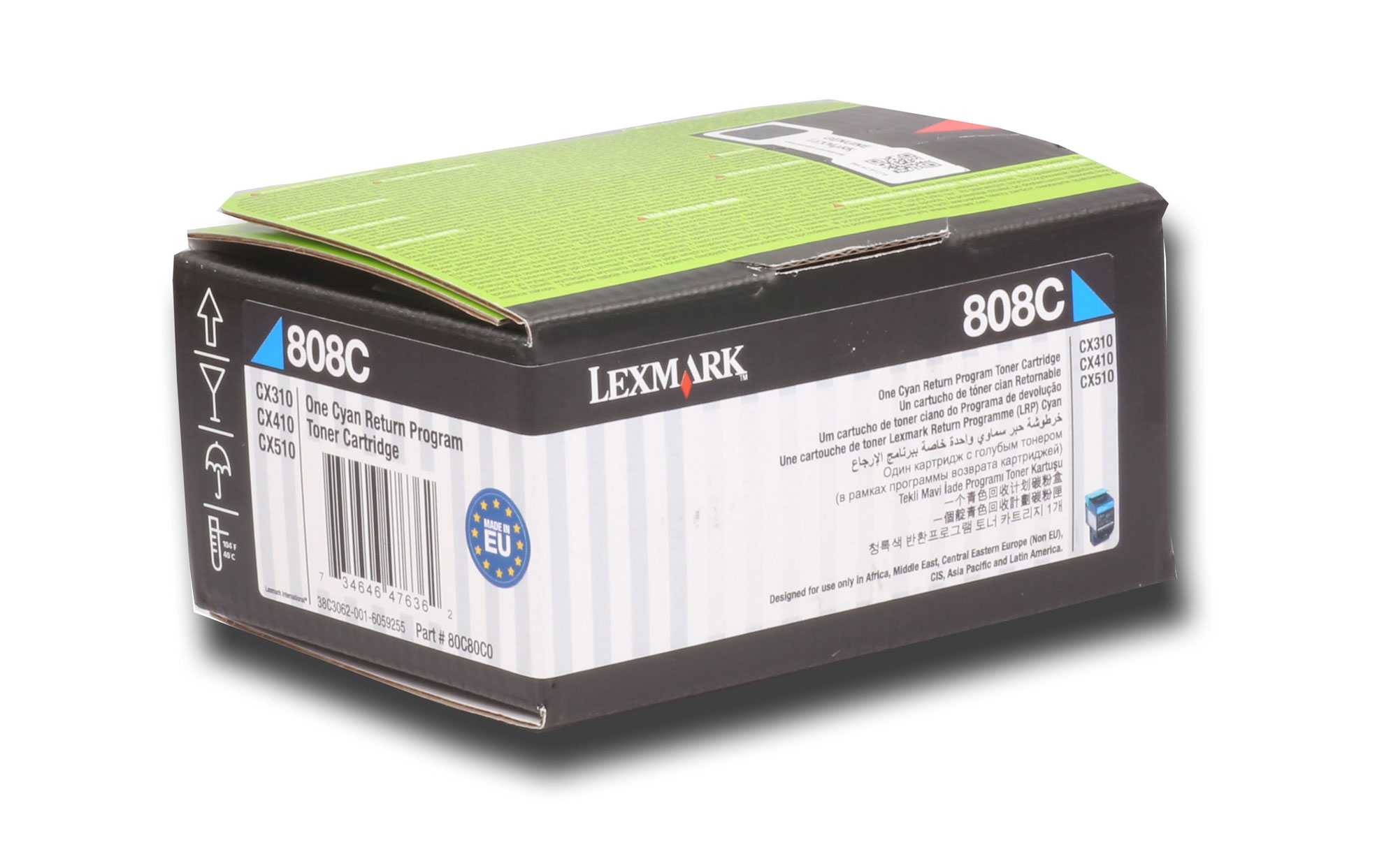 LEXMARK 80C80C0 1.000 SAYFA CYAN MAVI TONER CX310-410-510 808C