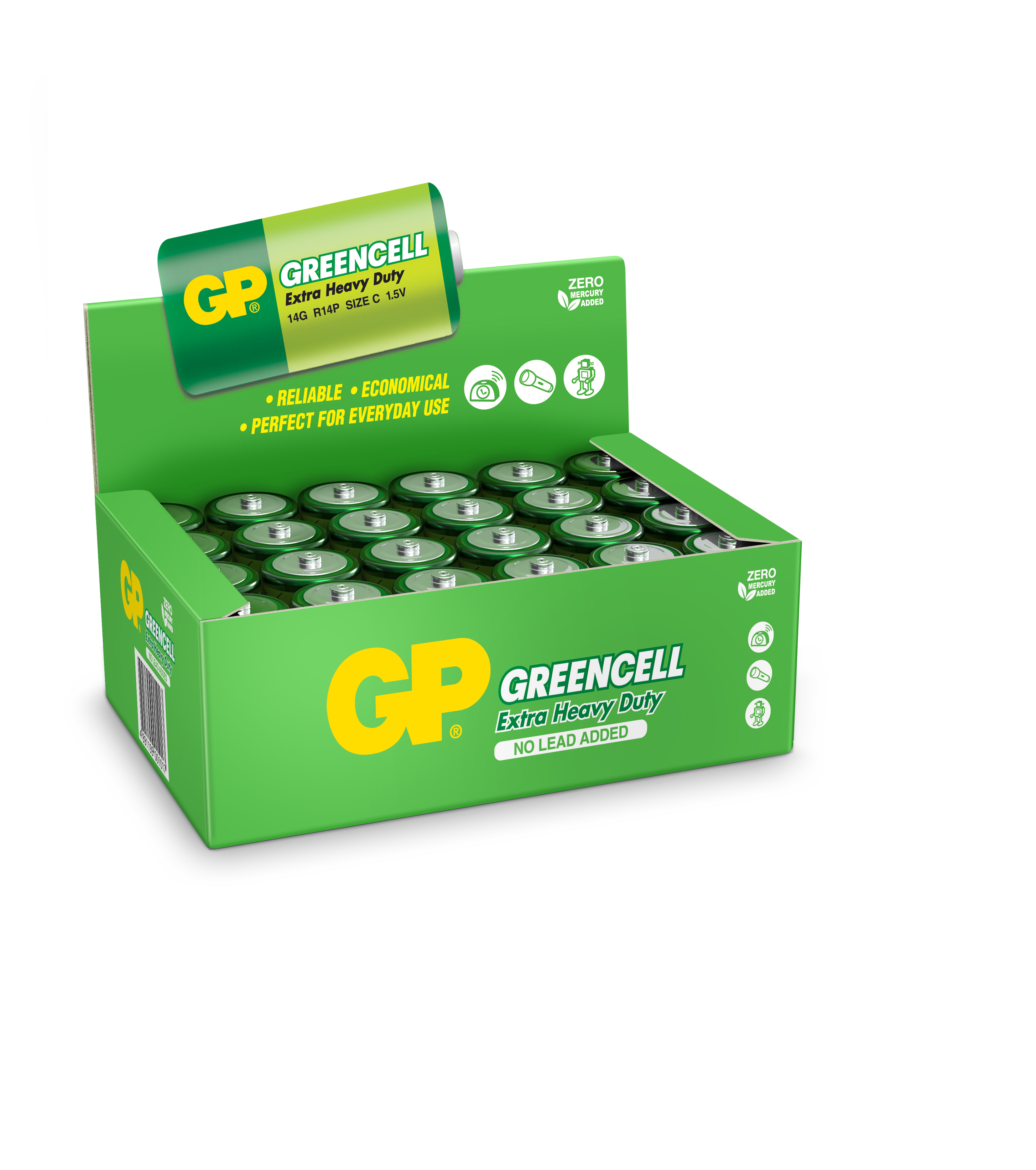 GP GREENCEL R14 ORTA BOY CINKO PIL 24'LU PAKET GP14G-2S2