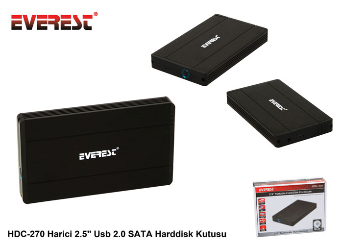 EVEREST HDC-270 HARICI 2.5" USB 2.0 SATA HARDDISK KUTUSU