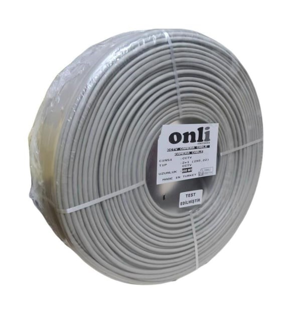 ONLI 2+1 1X0,22 MINI COAX 2X0,22MM 250 METRE CCA KAMERA KABLOSU