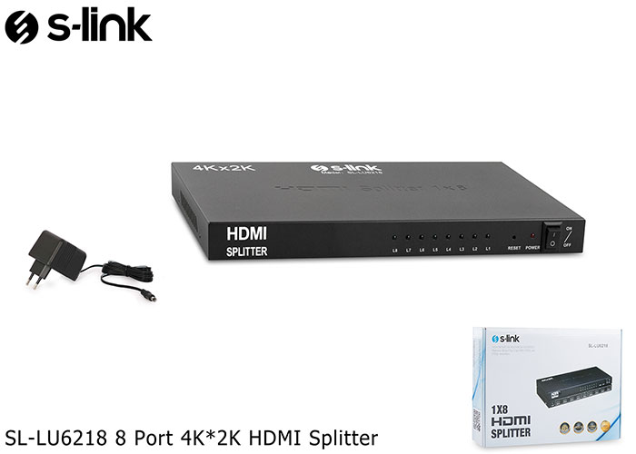 S-LINK SL-LU6218 8 PORT 4K-2K HDMI SPLITTER