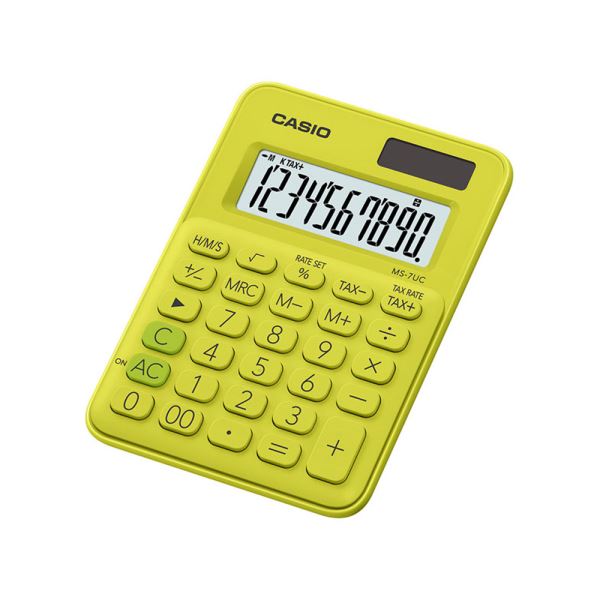 CASIO MS-7UC-YG 10 HANE LIMON SARI MASA USTU HESAP MAKINESI